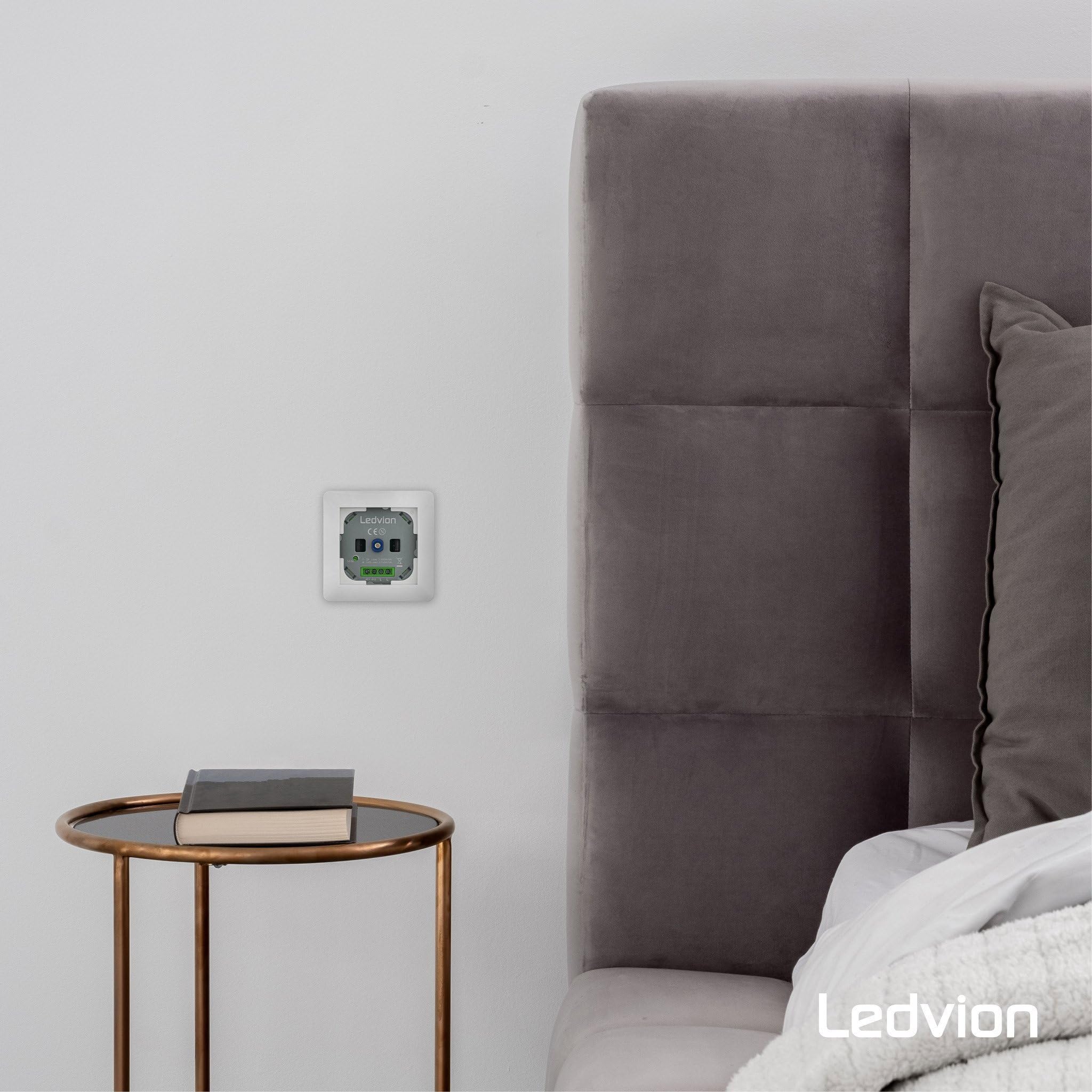 Ledvion - Regulador LED 3-250 Watt, Incluye Placa Frontal Blanca, Universal, Interruptor Regulador LED