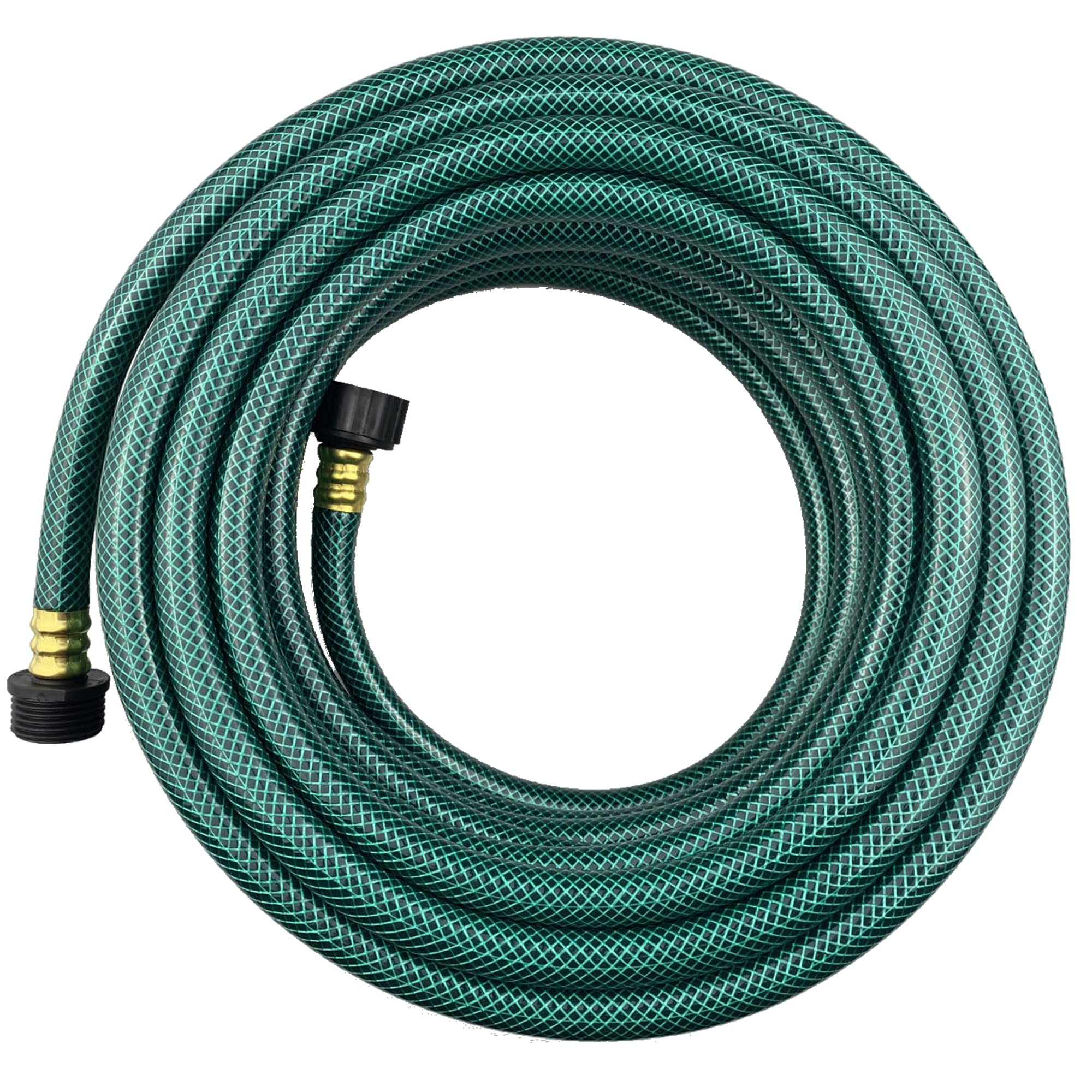 PVC Garden Hose 1/2 Inch, Flexible Water Hose with Brass Fittings, No Leaking, Heavy Duty, for Household, Outdoors, Lawns, Patio (50 FT, Green)