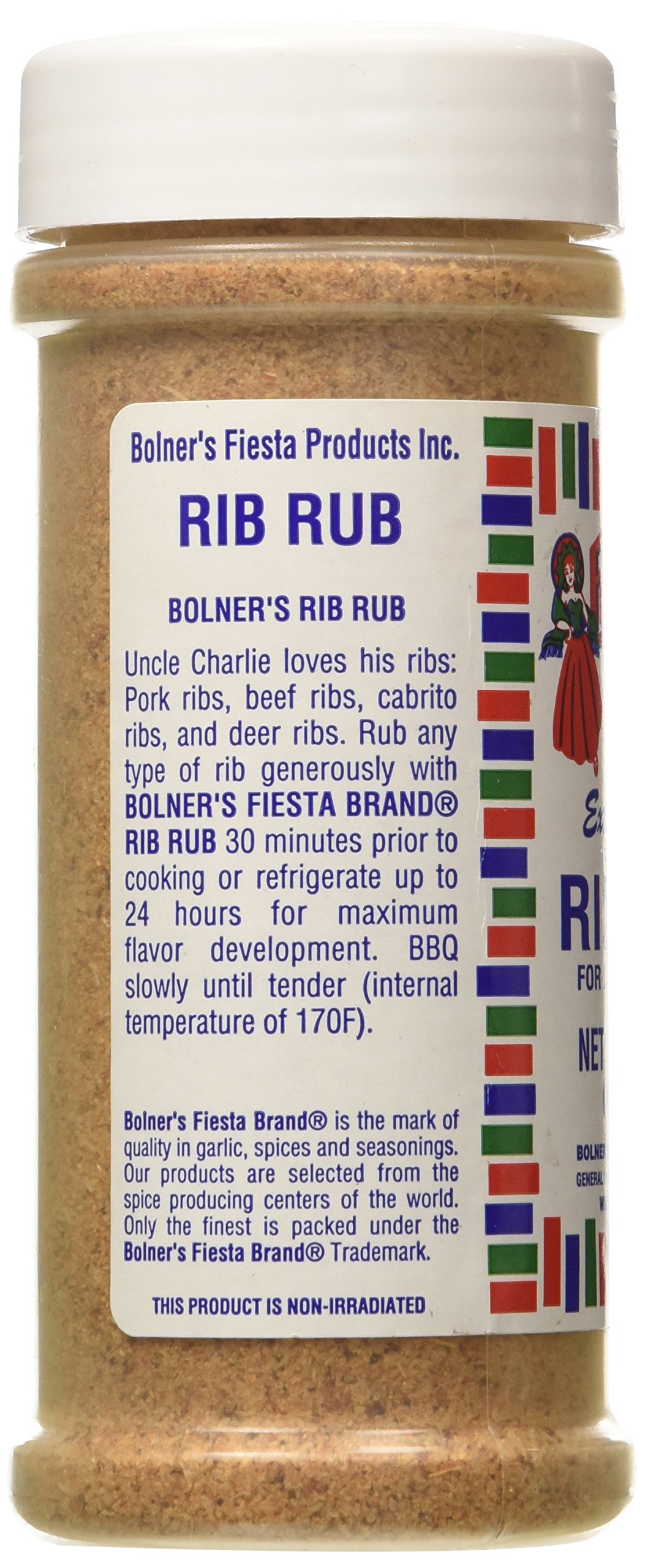 Bolner Fiesta Extra Fancy 4.5 oz. Rib Rub For Delicious Ribs