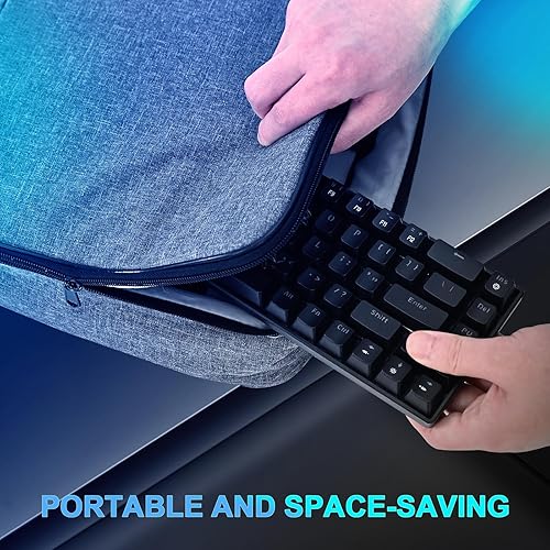 Miniatura 7 de RaceGT Teclado mecánico con cable para juegos, mini teclado ultracompacto de 67 teclas, teclados USB con cable, retroiluminación LED RGB multicolor