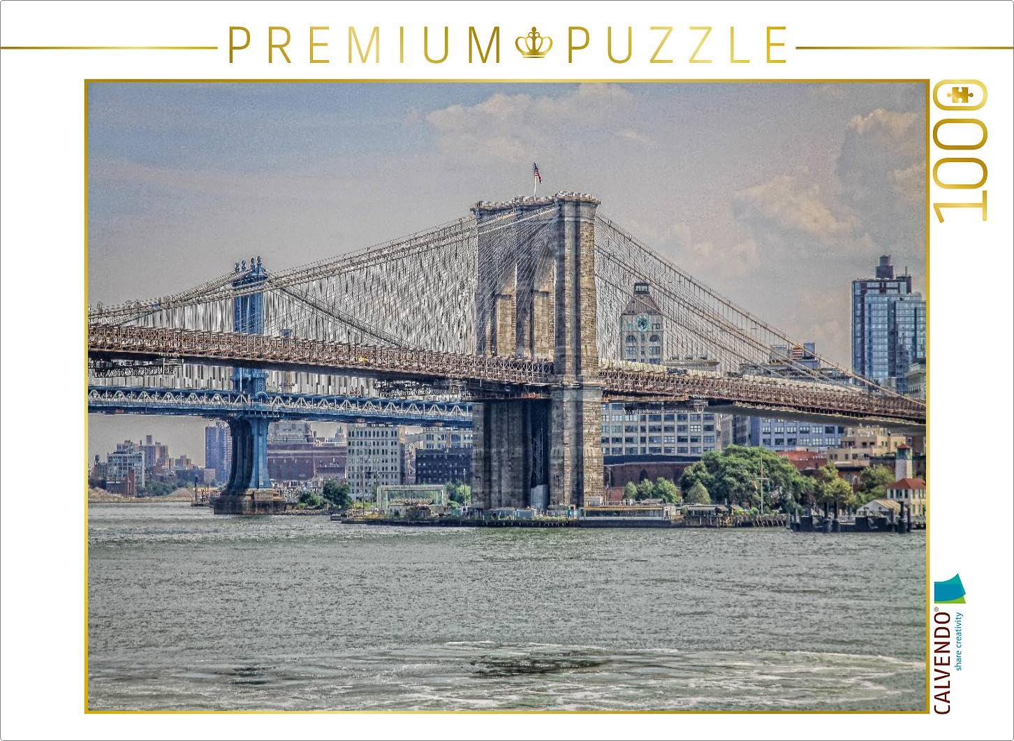 CALVENDO Puzzle New York Brooklyn Bridge 1000 Pieces 64 x 48 cm from Oliver Pinkoss