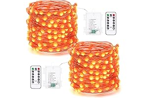 BrizLabs Orange Halloween Lights - Vibrant Outdoor Fairy Lights for Hauntingly Beautiful Decor
