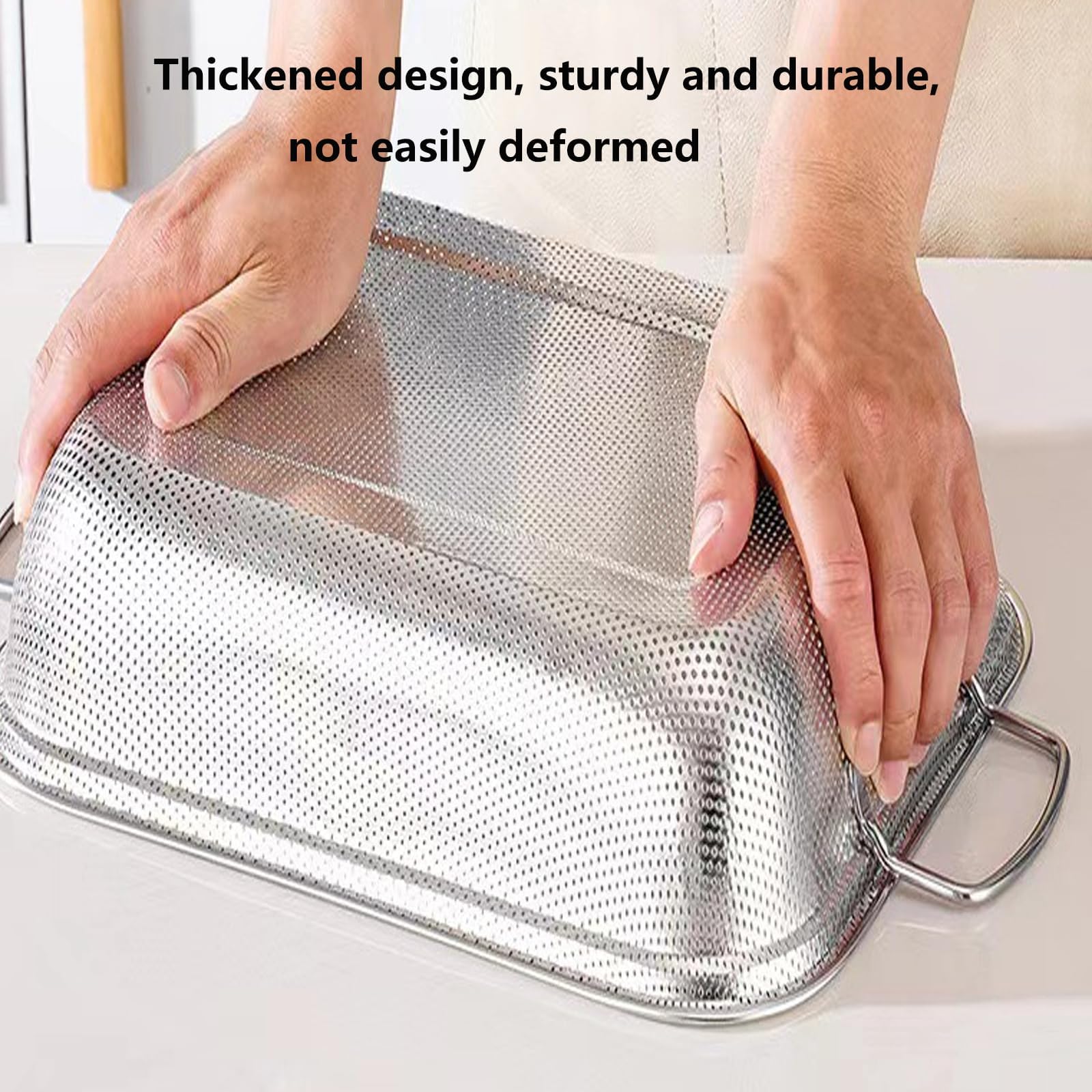 Escurridor de fregadero, cesta de cocina extensible con cestas coladoras de acero inoxidable para lavar frutas y verduras, secar platos y almacenamiento