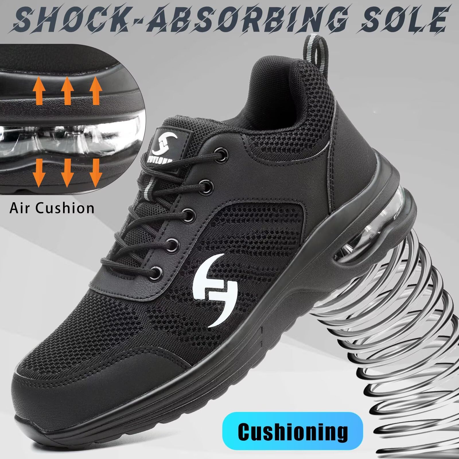 Obuwie ochronne męskie buty robocze, damskie, lekkie, oddychające, ze stalowym noskiem, rozm. 36-47