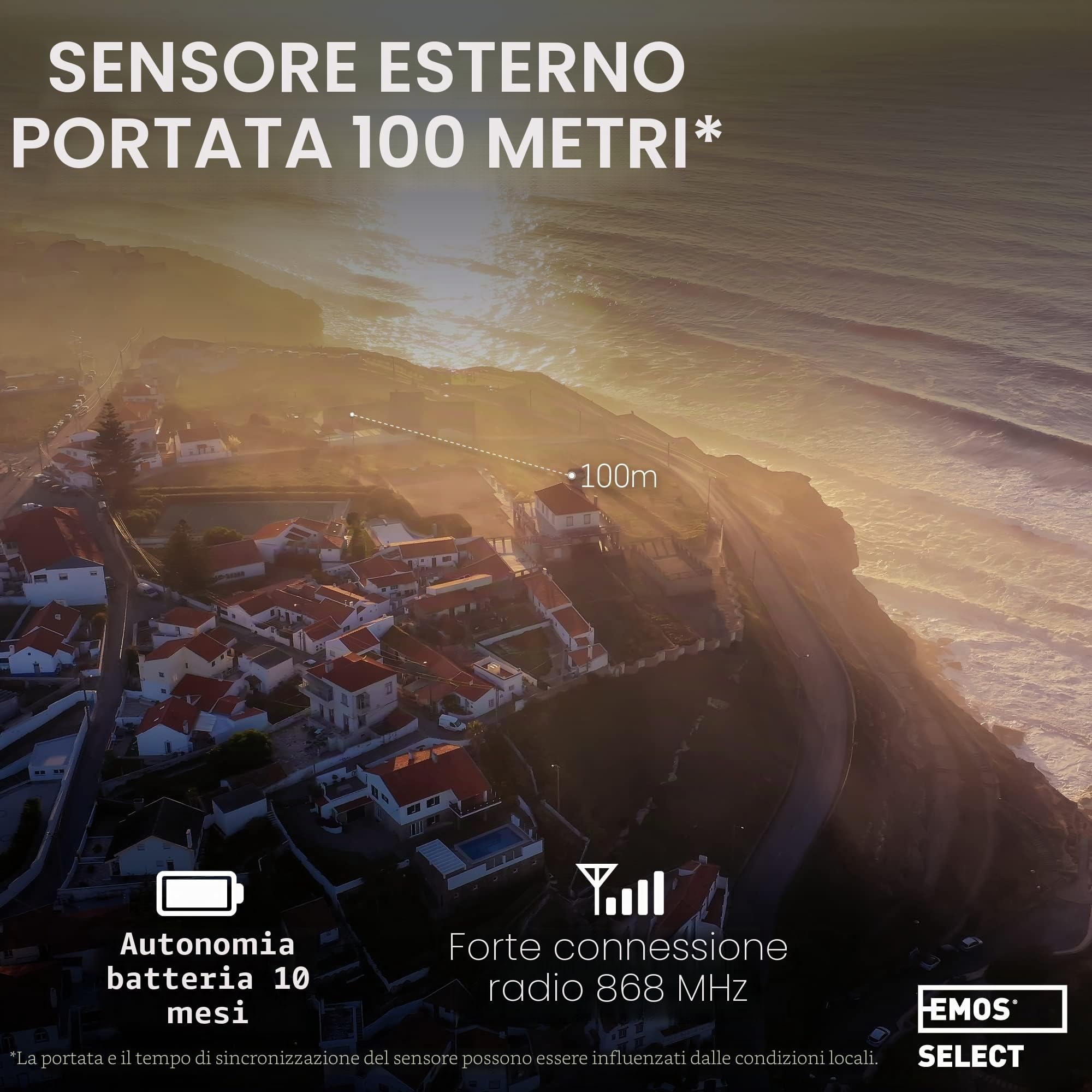 EMOS Stazione Meteo con anemometro e pluviometro - Sistema di Monitoraggio Wireless da Interni e Esterni e Display a Colori