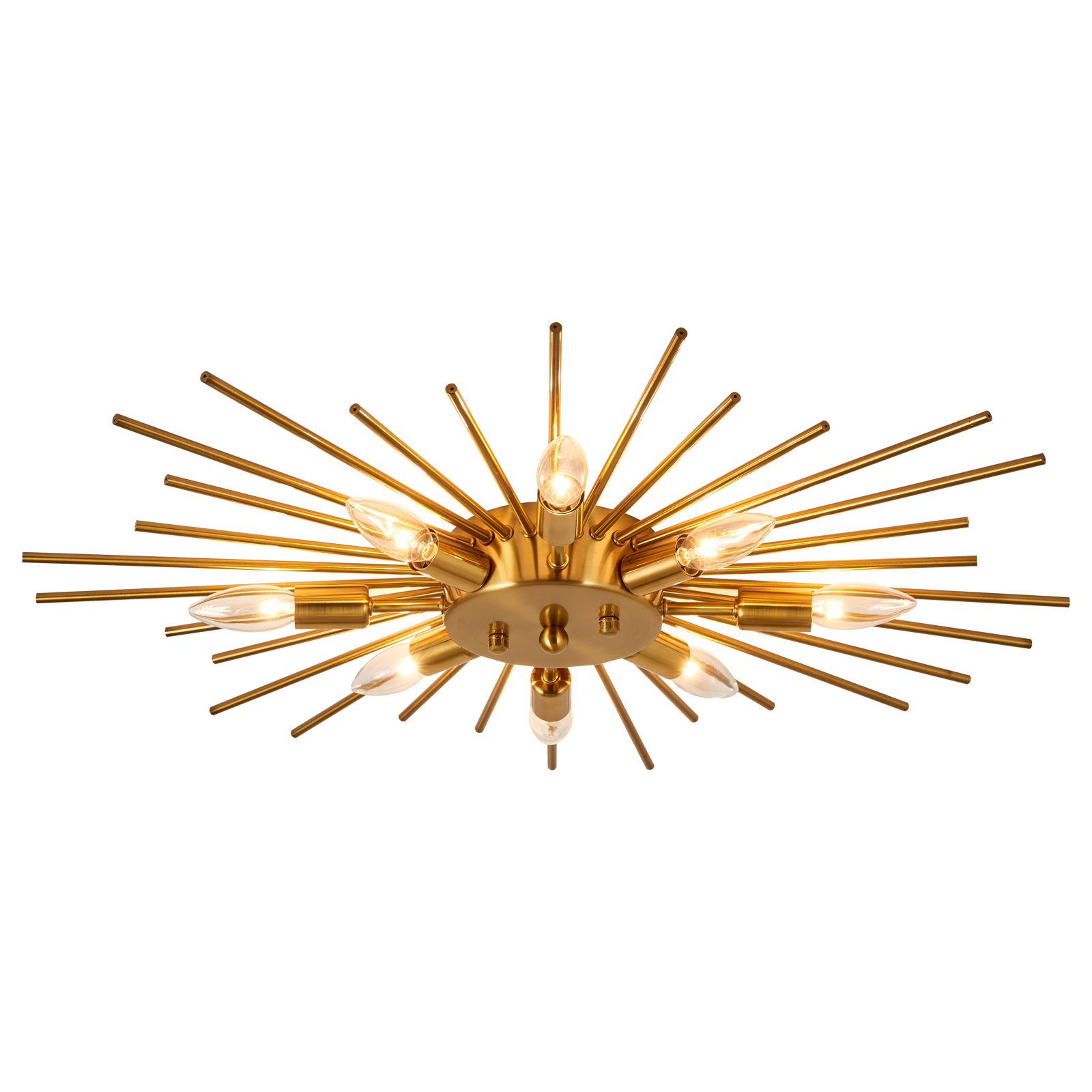 Image of ZGLAOJT Semi Flush Mount 8 Light Ceiling Light Modern Metal Ceiling Lighting Gold Light Fixture Chandelier for Farmhouse Kitchen Dining Room Bedroom Hallway Living Room.