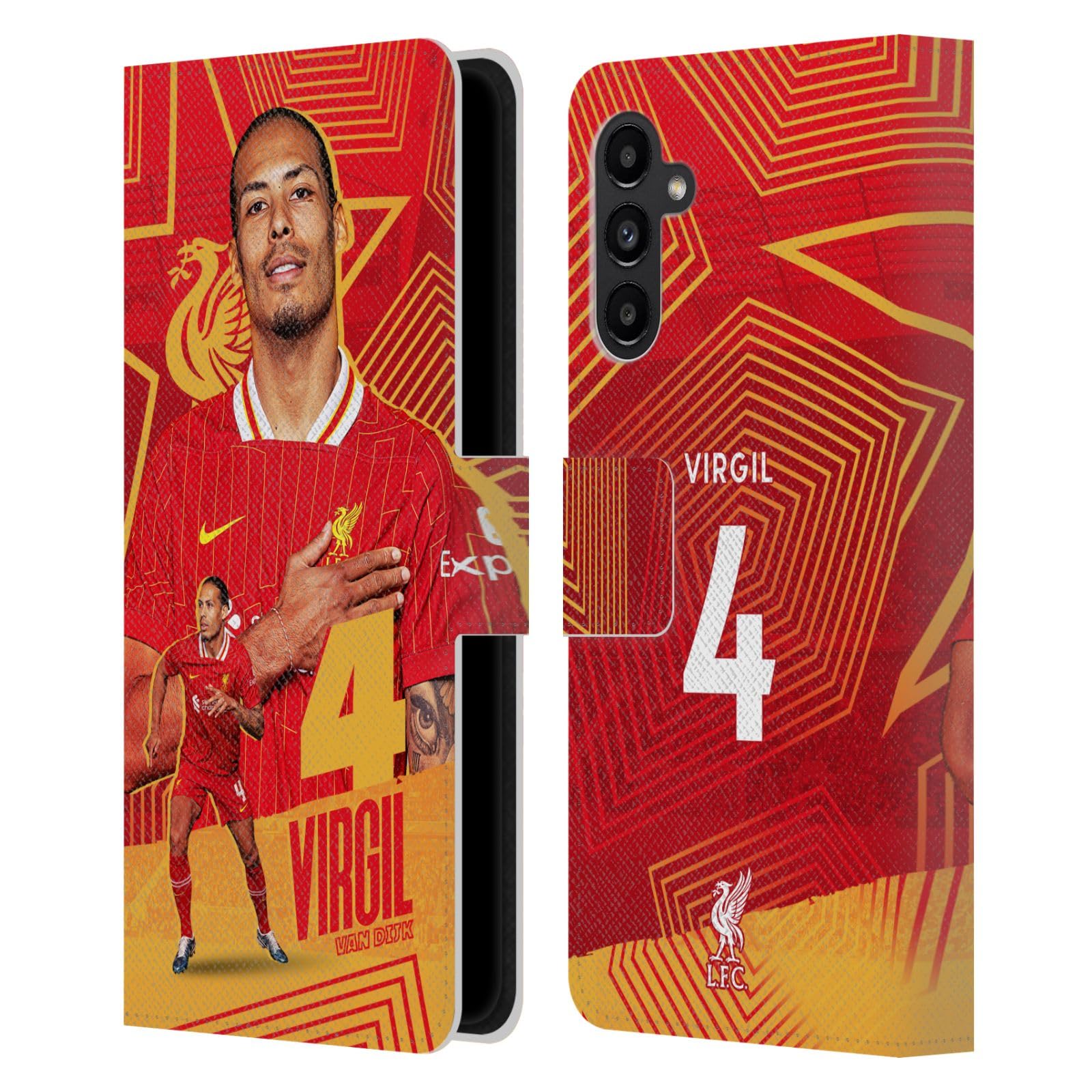 Head Case Designs Officially Licensed Liverpool Football Club Virgil van Dijk 2024/25 First Team Leather Wallet Case Compatible With Samsung Galaxy A13 5G (2021) — image 1