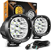 Vista 13 de Auxbeam Cubiertas protectoras redondas de la serie P4, tapa de lente LED negra de 4 pulgadas, protector contra impactos contra el polvo y cumple