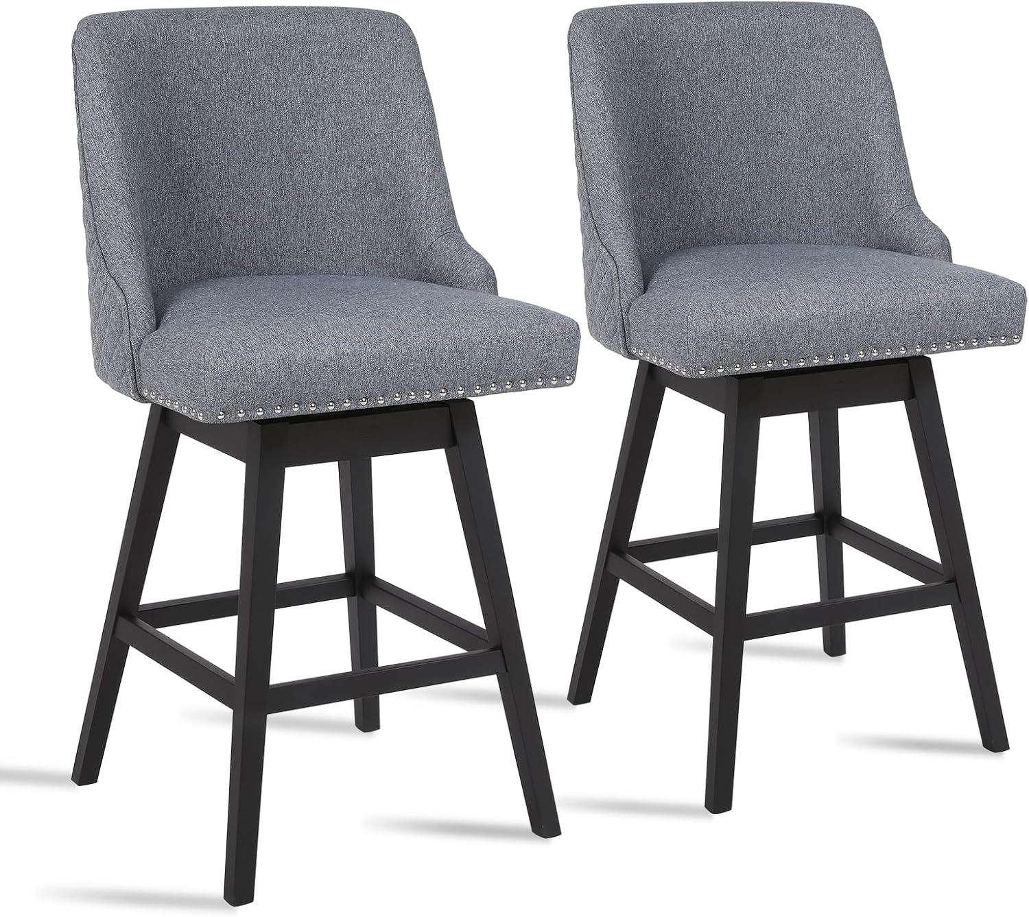 Relbiety Bar Stools Set of 2 Counter Height Swivel