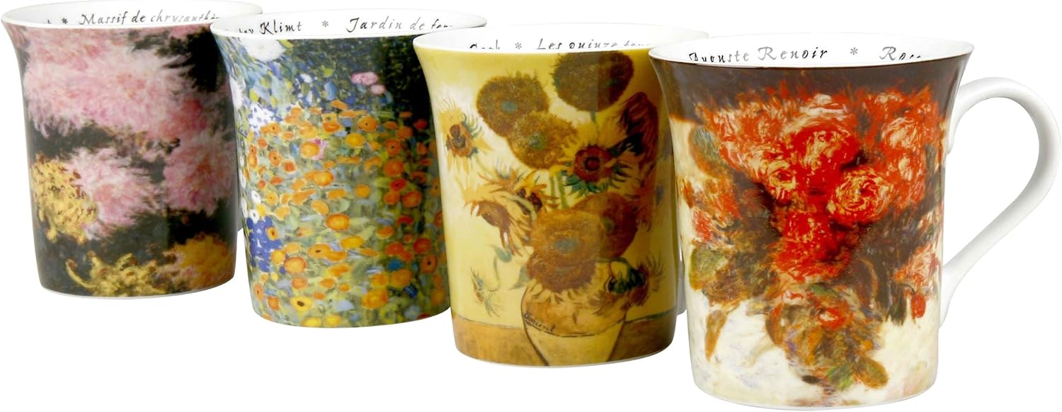 Konitz Les Fleurs Chez 12Ounce Mugs, Set of 4, Assorted