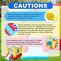 Vista 7 de Castillo hinchable con tobogán, castillo para saltar para niños con soplador, castillo hinchable de 100x77x63 Pulgadas