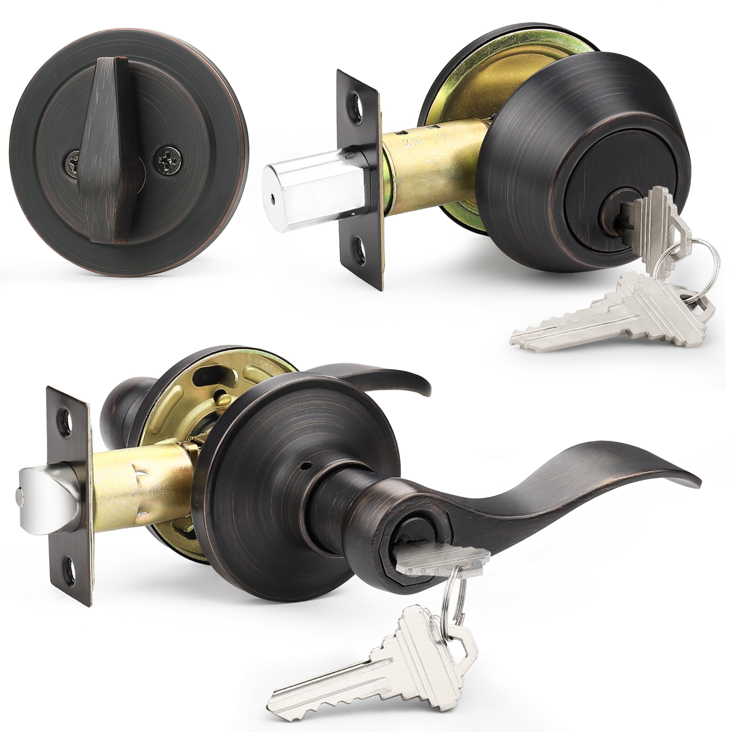 Probrico Door Handle Set - Satin Nickel -20