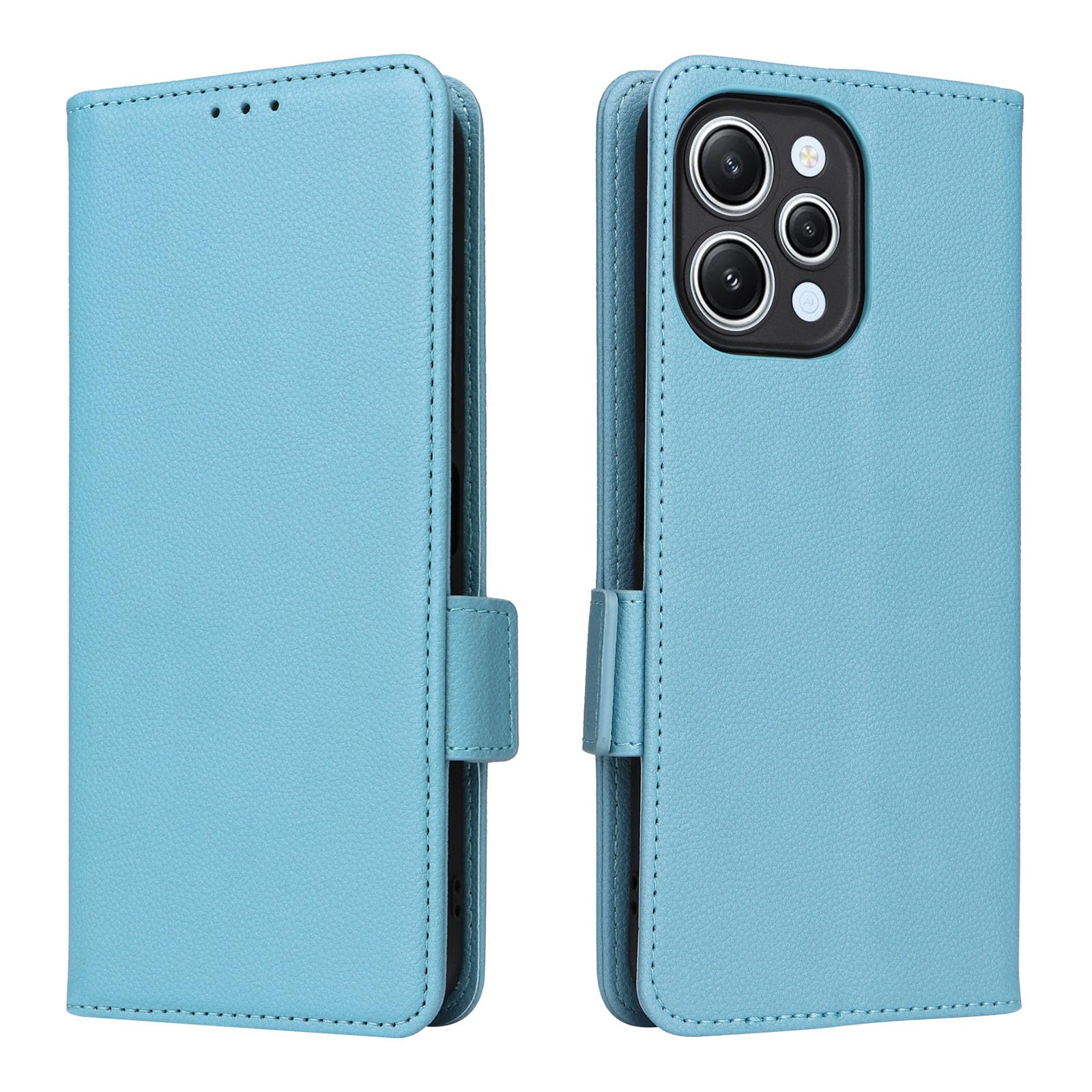 GOKEN Cover per Xiaomi Redmi Note 13 4G, Custodia Folio in Pelle Flip Wallet Libro Case con Portafoglio, Premium PU/TPU Magnetica Cover con Supporto di Stand/Carte Slot Blu
