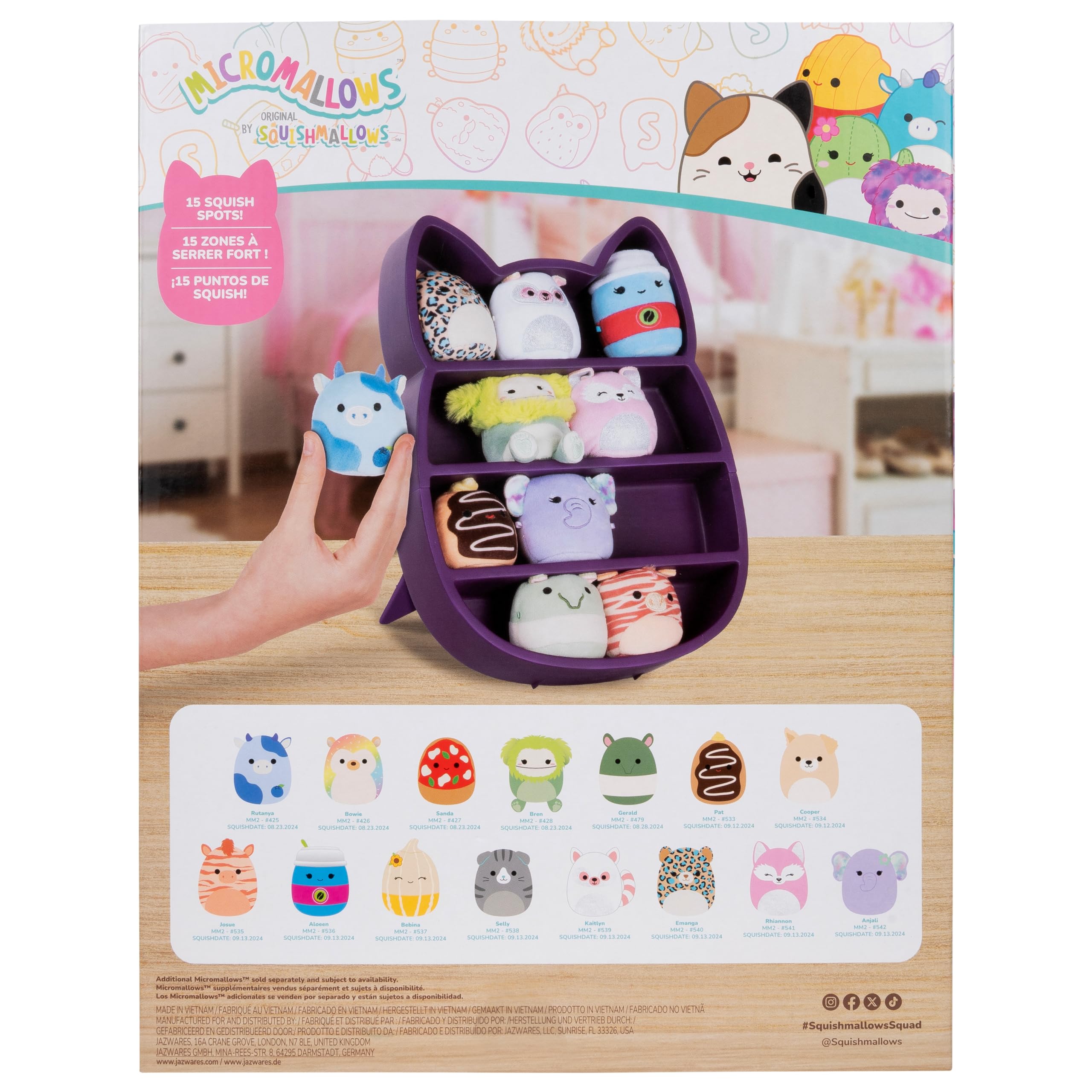 Squishmallows Micromallows Play & Display - Comprend 15 Peluches