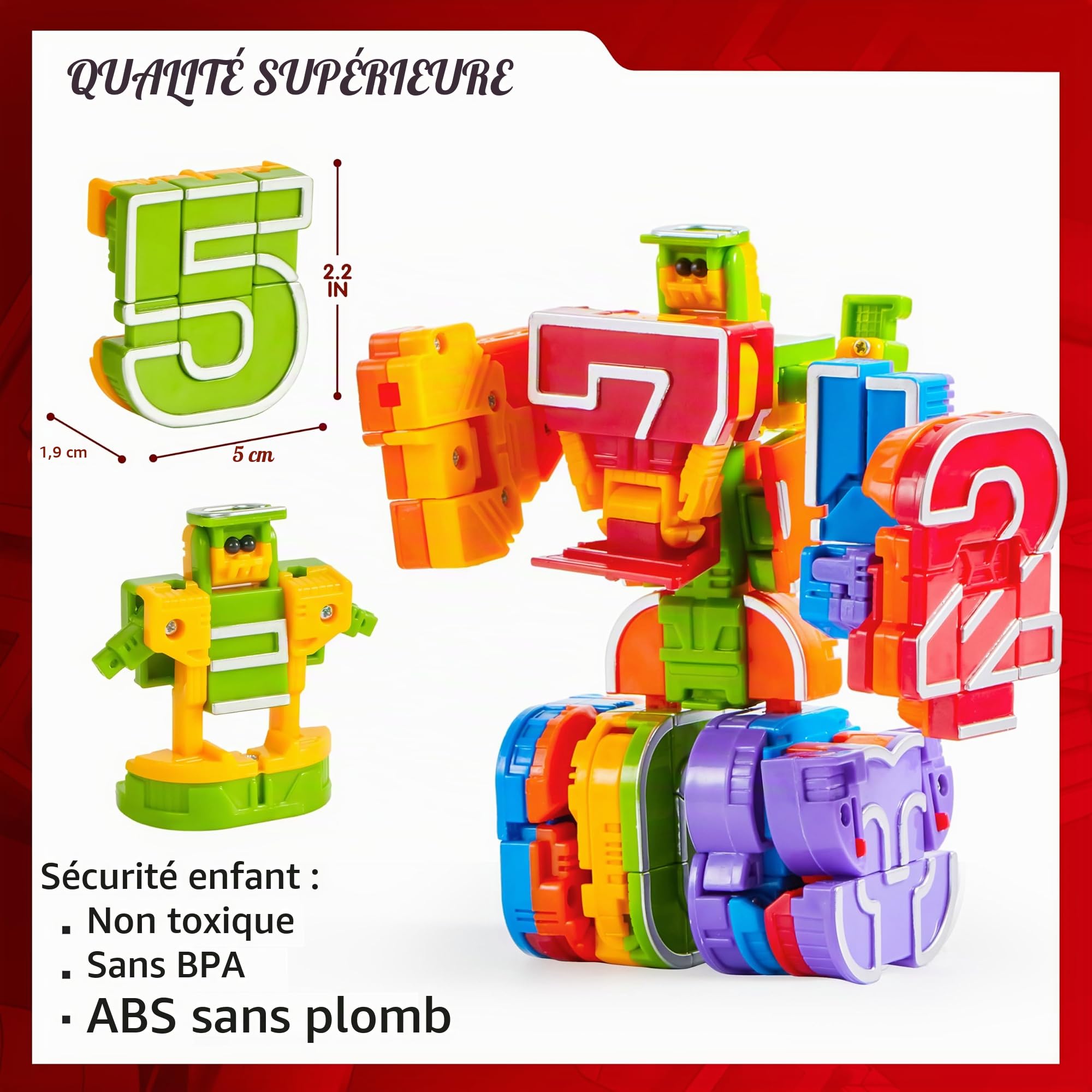 JOYIN 10 Pièces Nombre Robot Figurine Jouets pour Enfants Apprentissage du Nombre, Fête d'anniversaire, Récompenses pour Salle de Classe, Prix Carnaval, Jouet d'Education Préscolaire