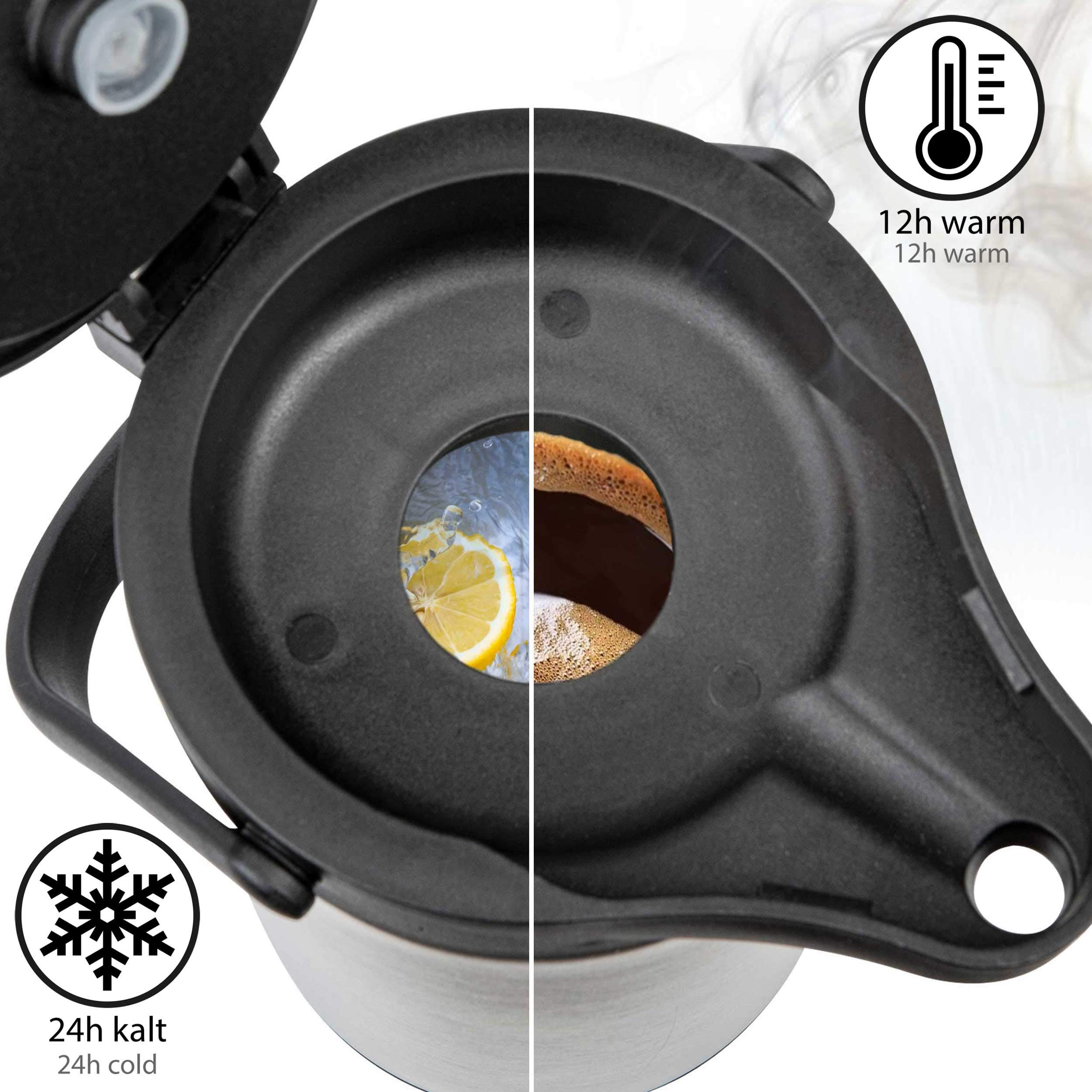ONVAYA® Airpot Pumpkanne | Isolierkanne | Thermoskanne | Getränkespender | Edelstahl mattiert | Kaffeekanne | Doppelwandig (3 Liter)