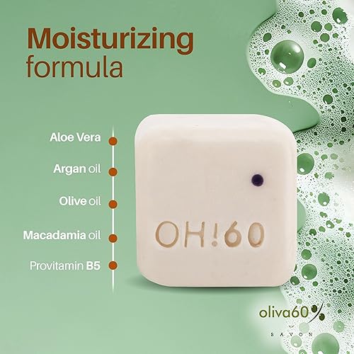 Miniatura 10 de Barra de champú de menta de carbón  Aceite de oliva, argán y macadamia  Sin sulfatos ni parabenos  Cuidado natural del cabello  3.5 oz  Extra