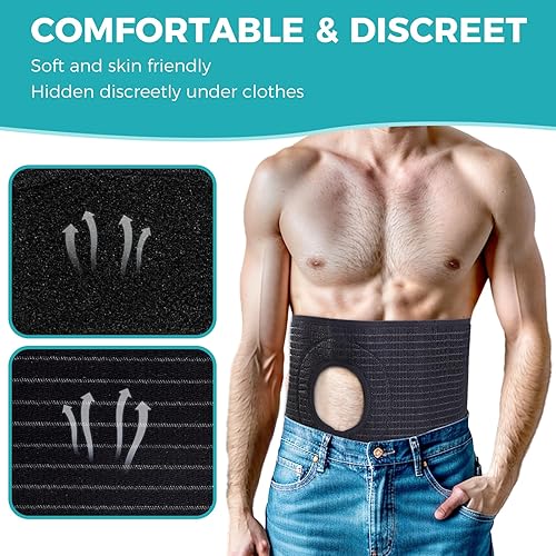 Miniatura 5 de Cinturón de ostomía ajustable, funda para bolsa de colostomía, con agujerosaberturas, utilizado para ileostomía, urostomía, ostomía abdominal,
