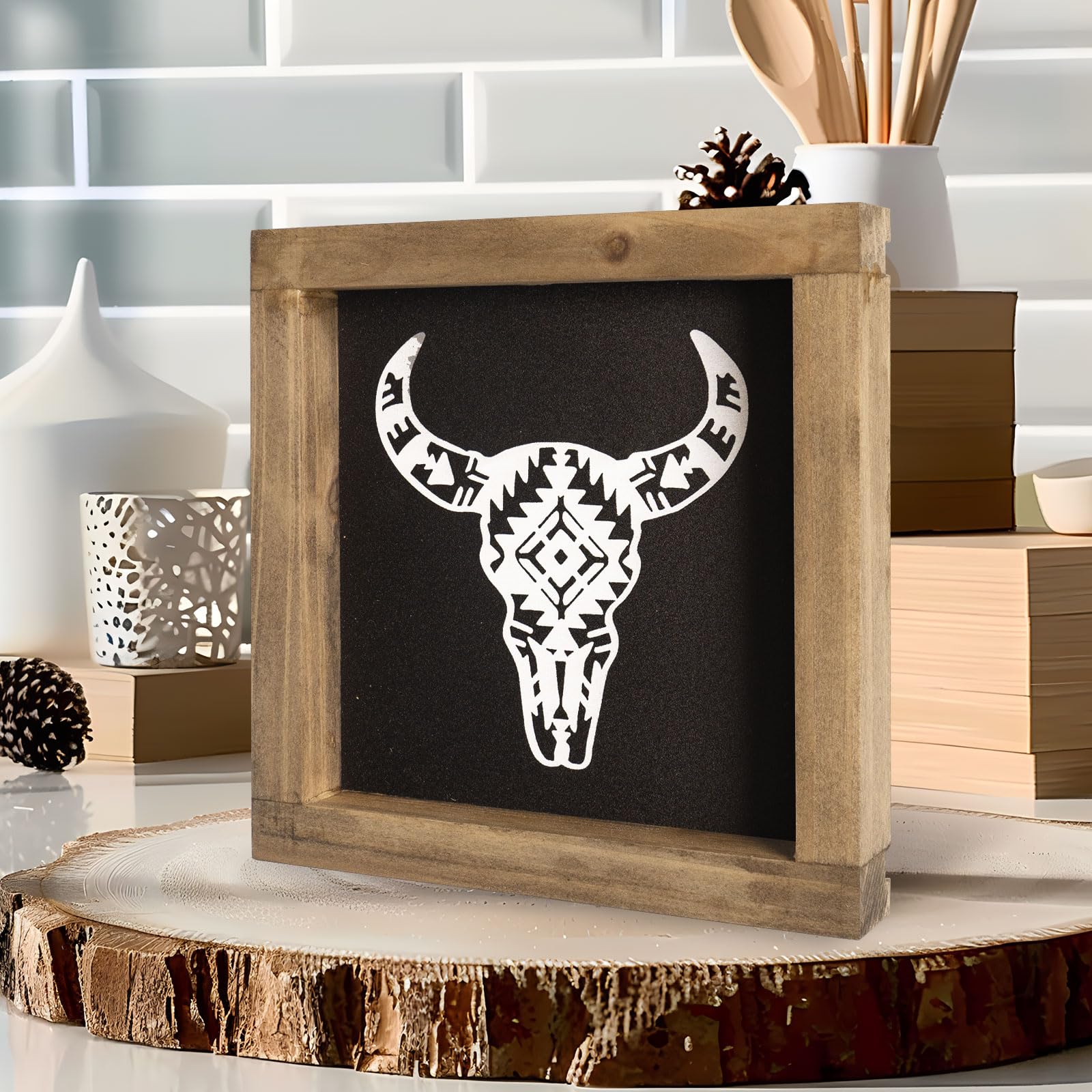 Western Cowboy Bathroom Wooden Sign - Rustic Wall Art For Half Bath Or Shelf