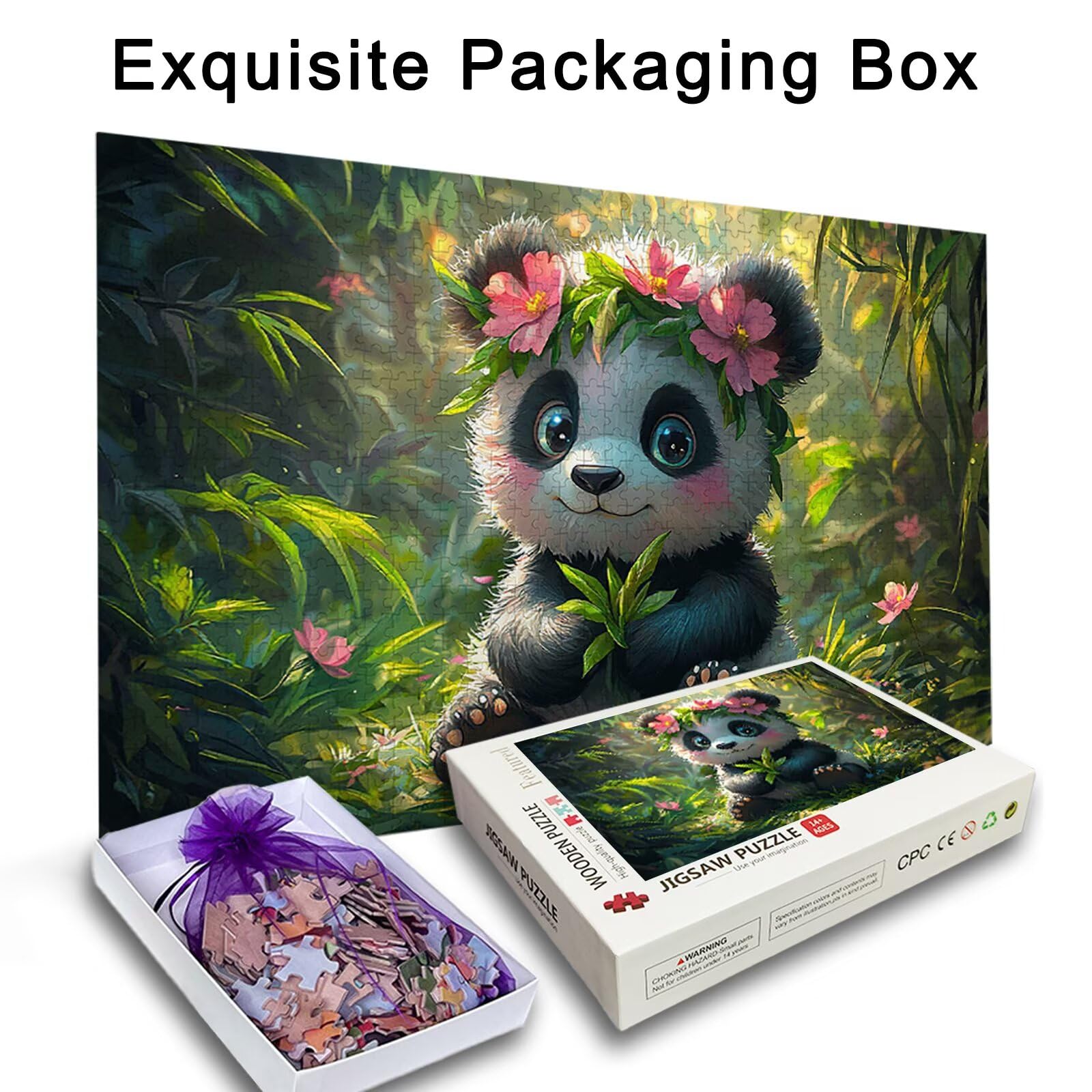 Puzzle 3000 Piezas, Puzzle Panda con Caja para Adultos, Animales Rompecabezas Madera, Rompecabezas Desafiante para Toda la Familia, Puzzles para Decoracion Hogar, Regalo Mujer, Regalo Hombres, -3679