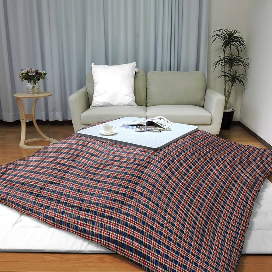 無印良品 正方形こたつ こたつ布団セット ネイビーチェック 無印良品 正方形こたつ こたつ布団セット ネイビーチェック こたつ
