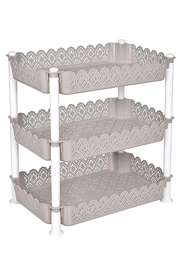ARISTO Plastic Storage Rack 3 Shelfs, Grey (1 Piece), Medium : Amazon ...
