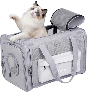Cat Carriers, 17"x11"x11" Collapsible Pets Travel Carriers