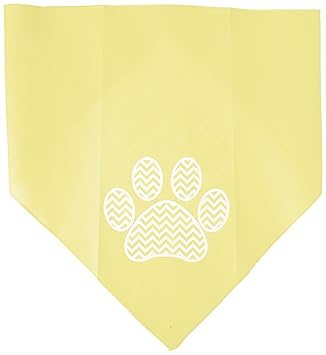 Mirage Pet Products Chevron Paw Screen Print Bandana, Yellow, Small