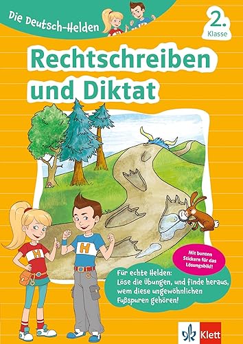 Klett Diktat und Rechtschreibung 2. Klasse: Deutsch-Übungsheft für die Grundschule mit Stickern (Die Deutsch-Helden)