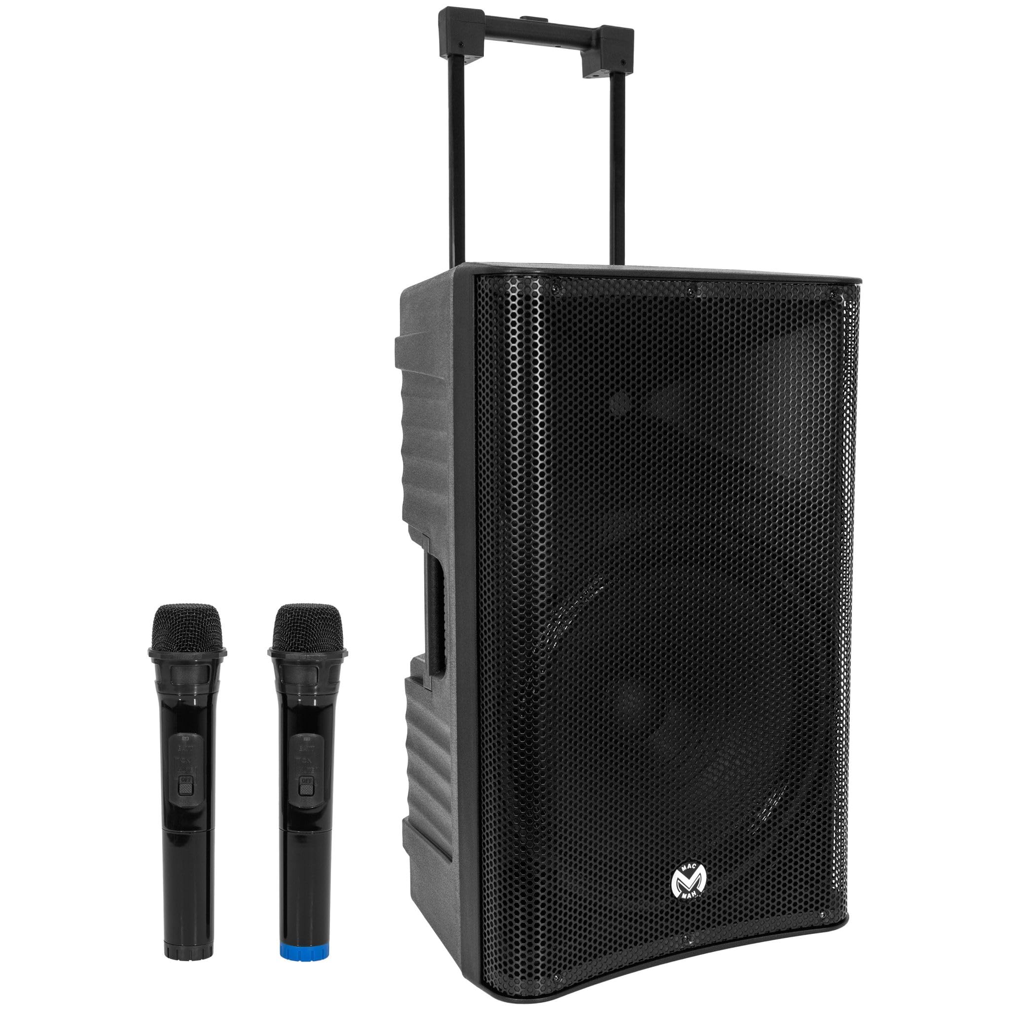Mobile Pro 15 Akku PA-System 600W 15 Zoll Aktivlautsprecher Bluetooth Partybox mobiles Soundsystem PA-Anlage mit Rollen USB Mikrofon