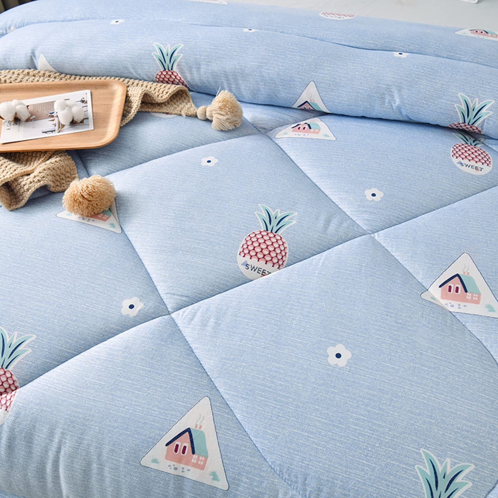 Piumone Invernale In Microfibra Morbida – Caldo Trapunta Peluche – Singolo/Matrimoniale 200x230cm – Colore Blu – Peso 5kg - 3