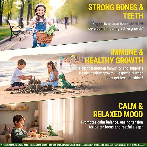 Miniatura 5 de New Elements Gomitas de vitamina D3 K2 para niños con glicinato de magnesio  Huesos fuertes y salud inmunológica  Vitamina D3 1000 UI para niños