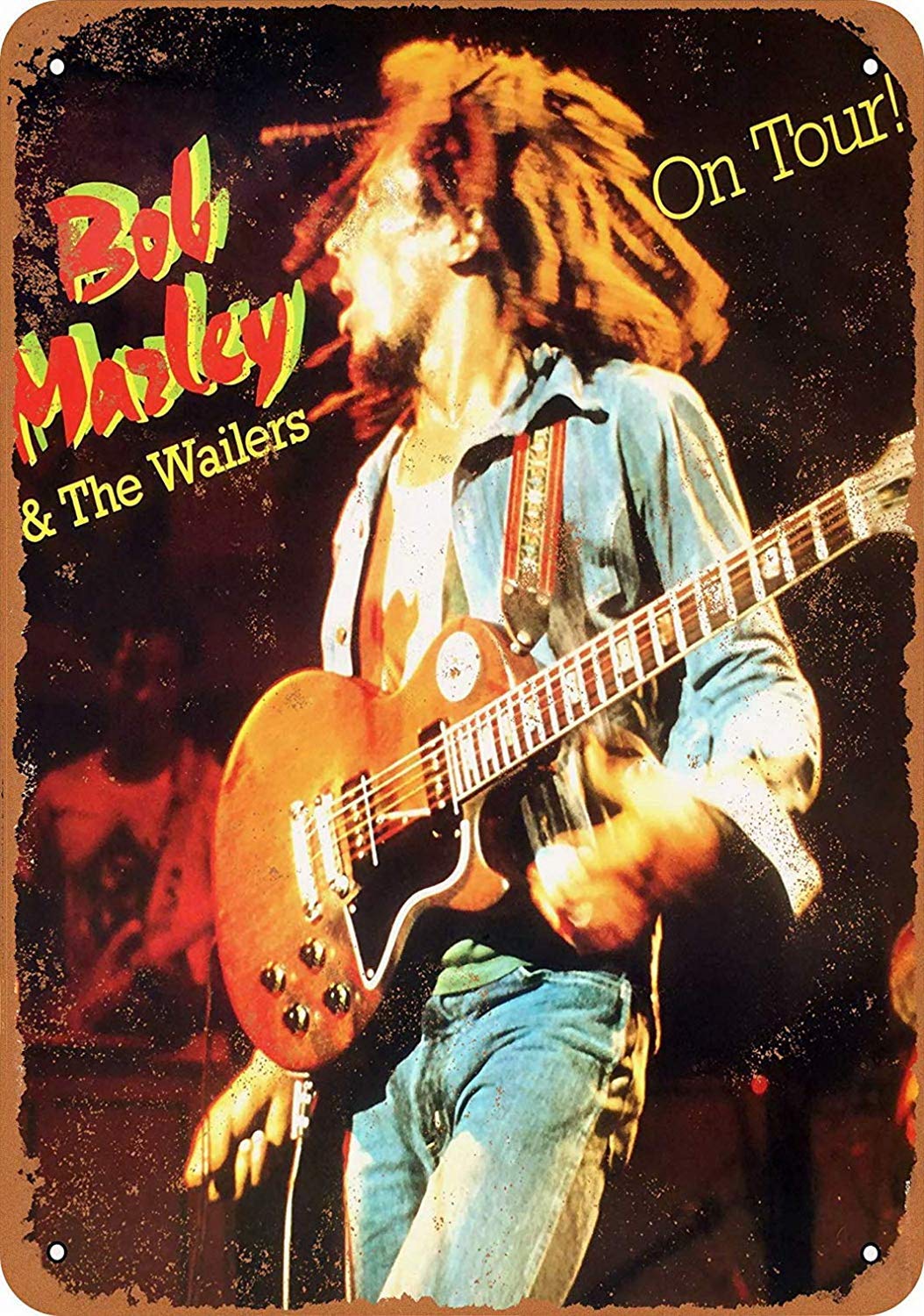 Bdts Light Tin Sign 8X12 Inches Bob Marley And The Wailers Tour Coffee House Or Home