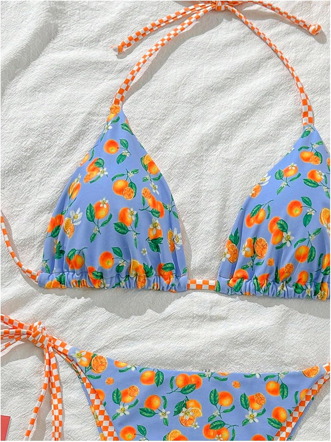 Verdusa Women's 2 Piece Fruit Print Bikini Sets Halter String Boho Summer Swimsuits Vacation Outfits - Image 3