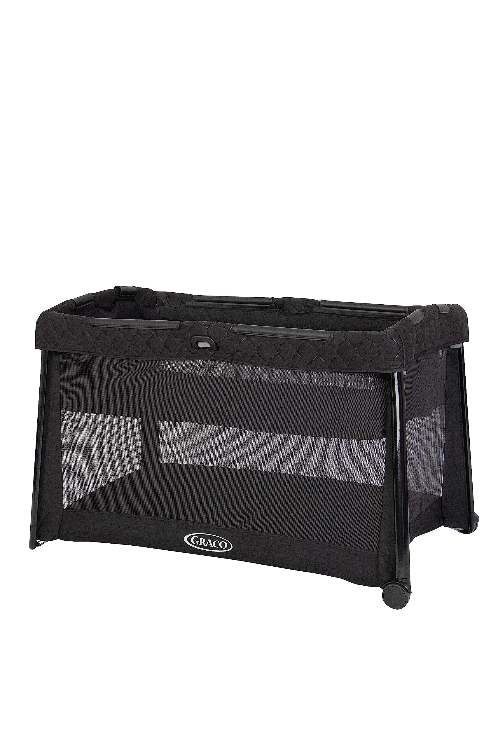 Graco - FoldLite LX Lettino da viaggio con culla per neonato rimovibile, chiusura ultra compatta, adatto dalla nascita fino a circa 3 anni (0-15kg), colore Midnight