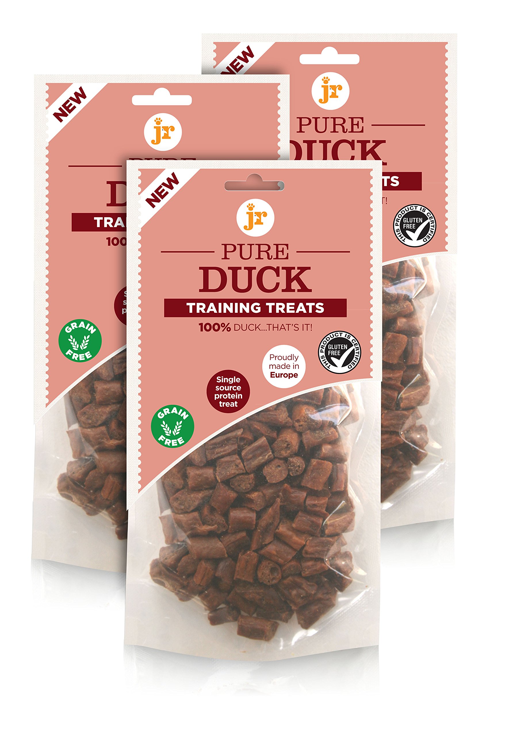 JR's 100% Pure dried fresh meat Duck Training Treats for dogs (3 x 85g)