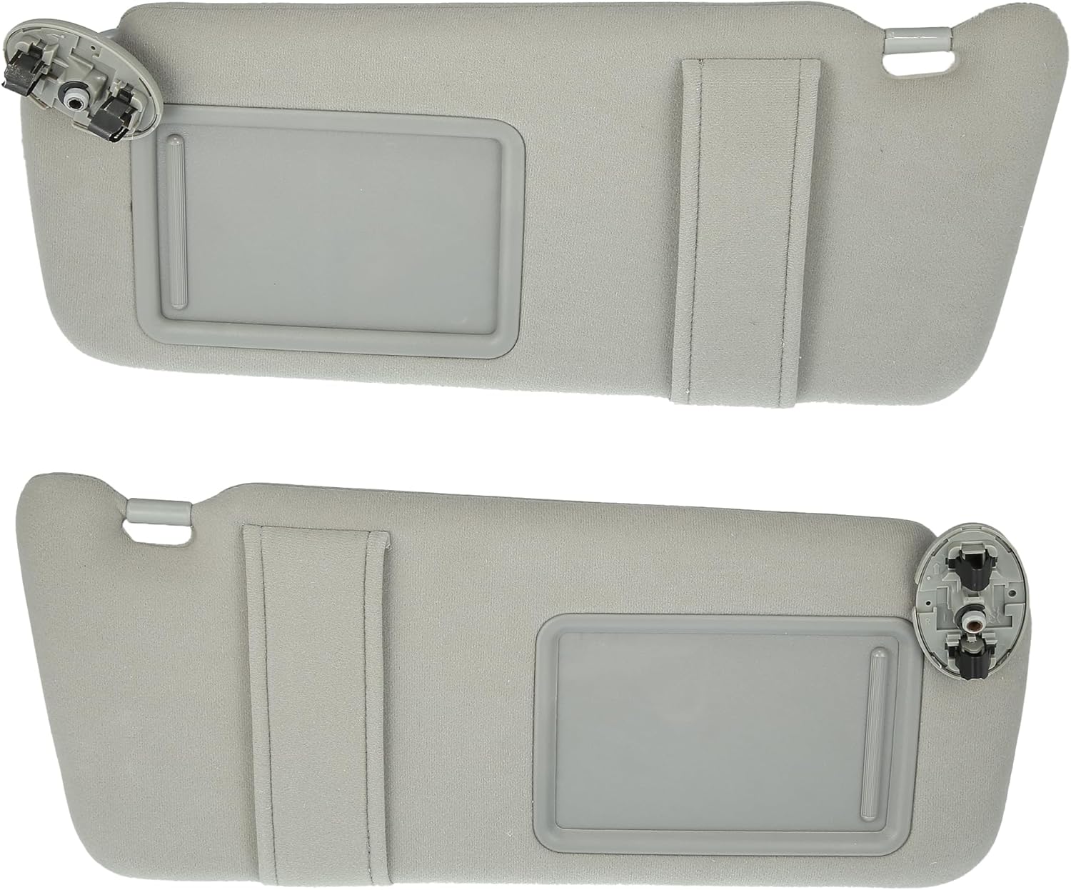 X AUTOHAUX 2pcs Sun Visor Assembly Kit W/Mirror for Toyota Camry and Hybrid 2007-2011 Left and Right Side W/O Sunroof and Light 74320-06780-E0 74310-33F10-B0 Driver Passenger Side Gray