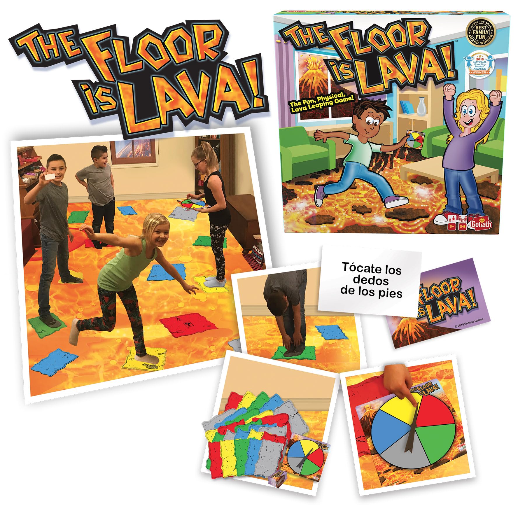 Goliath - FLOOR IS LAVA! - Interactive Board Game for Kids from 5 Years Old - Develops Balance and Coordination - Indoor or Outdoor Family Game - 2 to 6 Players - 20 Min — view 6