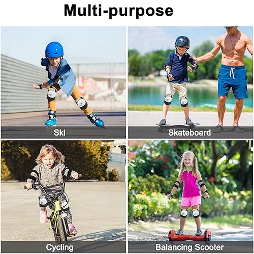 Miniatura 3 de Rodilleras para niños, coderas, muñequeras, conjunto de equipo de protección para jóvenes, juego de rodilleras y coderas para niñas y niños, patines