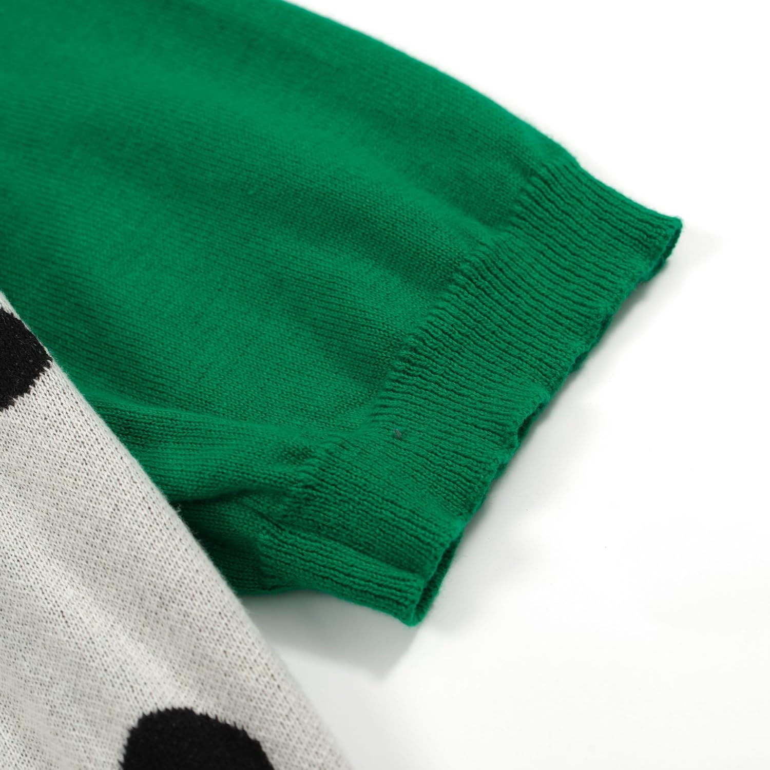 OXKNIT Knit Polo Shirts for Men, Green Dot Pattern Vintage Polo Shirt Casual Button-Down Short Sleeve Golf T Shirts - Image 5