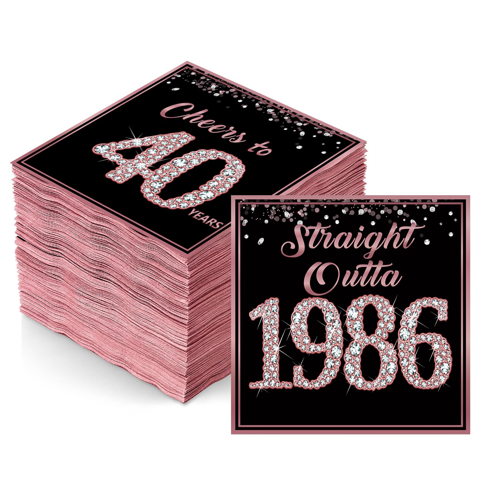 1986 40th Birthday Napkins, 40th Birthday Decorations for Woman