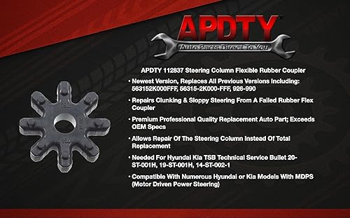 Miniatura 6 de APDTY 112837 Motor de columna de dirección MDPS Clunk Noise Rubber Flex Coupler Reparación Compatible con Hyundai Sonata Elantra Santa Fe Azera