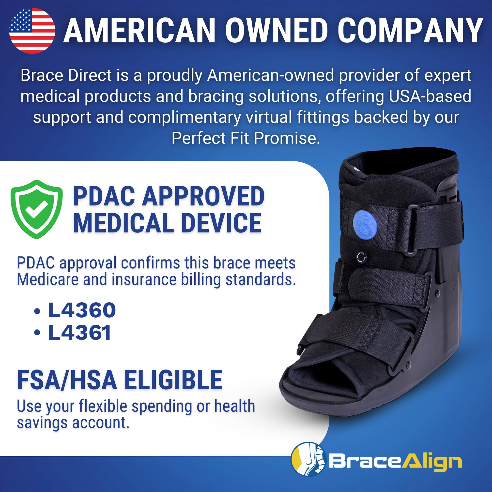 Brace Direct Botas cortas para fracturas de tobillo o pie, esguinces de tobillo y protección contra lesiones y estabilización de fracturas