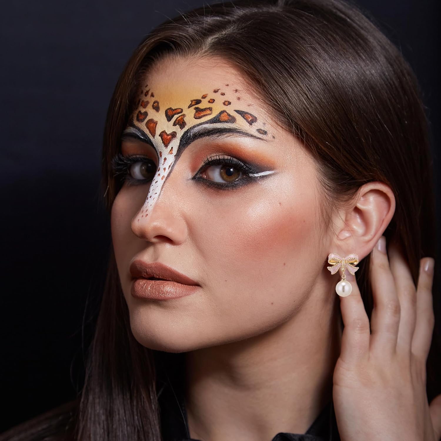 Pearl Bow Earrings for Women Delicate Bow Dangle Earrings Ribbon Bow Stud Earrings Bow Dangle Drop Earrings Preppy Cute Teen Christmas Jewelry Accessories - Image 3