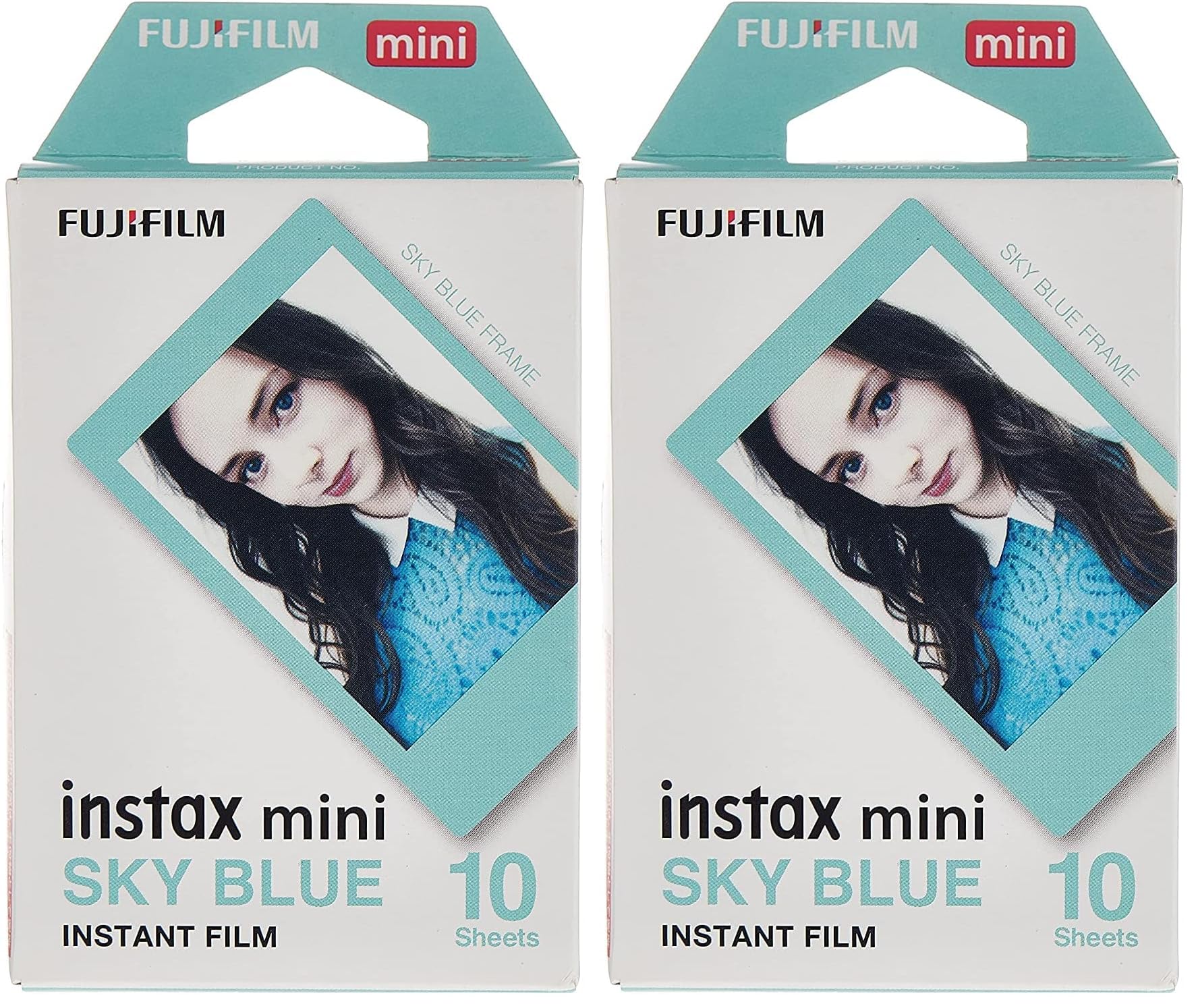 instax Instax Mini Instant Film, Blau, Einzelpackung, 16537055, SkyBlue, 2er Pack