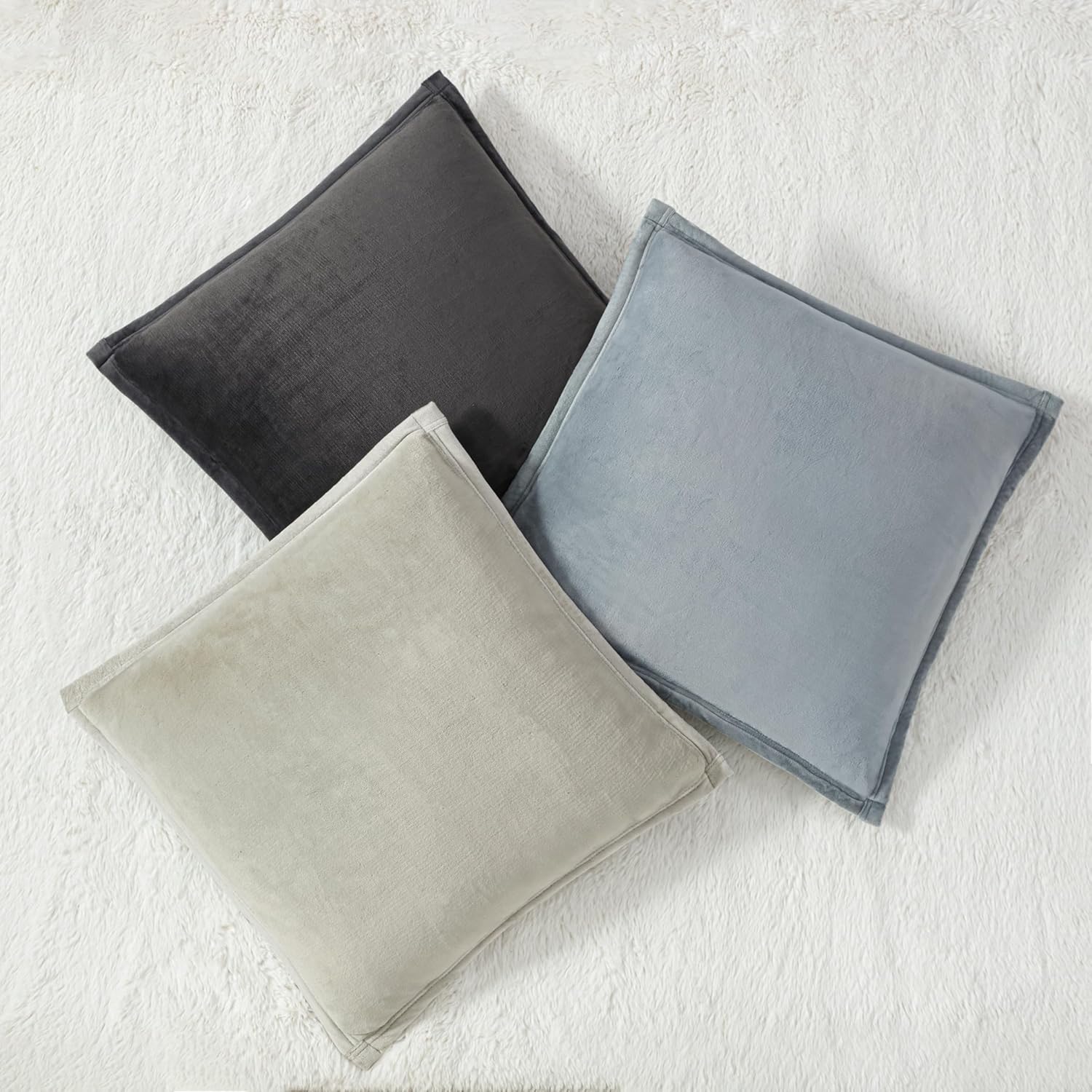 UGG® Coco 2-Pack Decorative Pillows – Ultra-Soft and Cozy 20" x 20" Plush Accent Pillows, Perfect for Sofa, Bed, or Living Room Décor, Machine Washable (Seal Gray) - Image 5