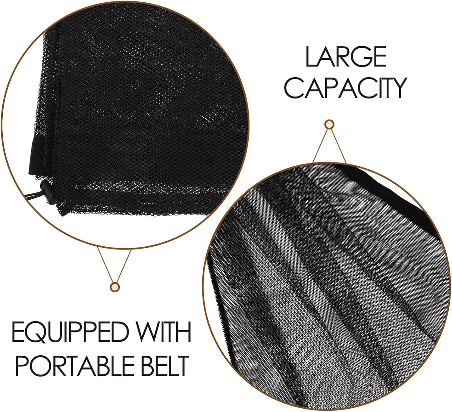 Heavy-duty Mesh Drawstring Ball Bag Large Capacity Single Shoulder Sports Storage Sack for Basketball Soccer Volleyball Outdoor Team Equipment