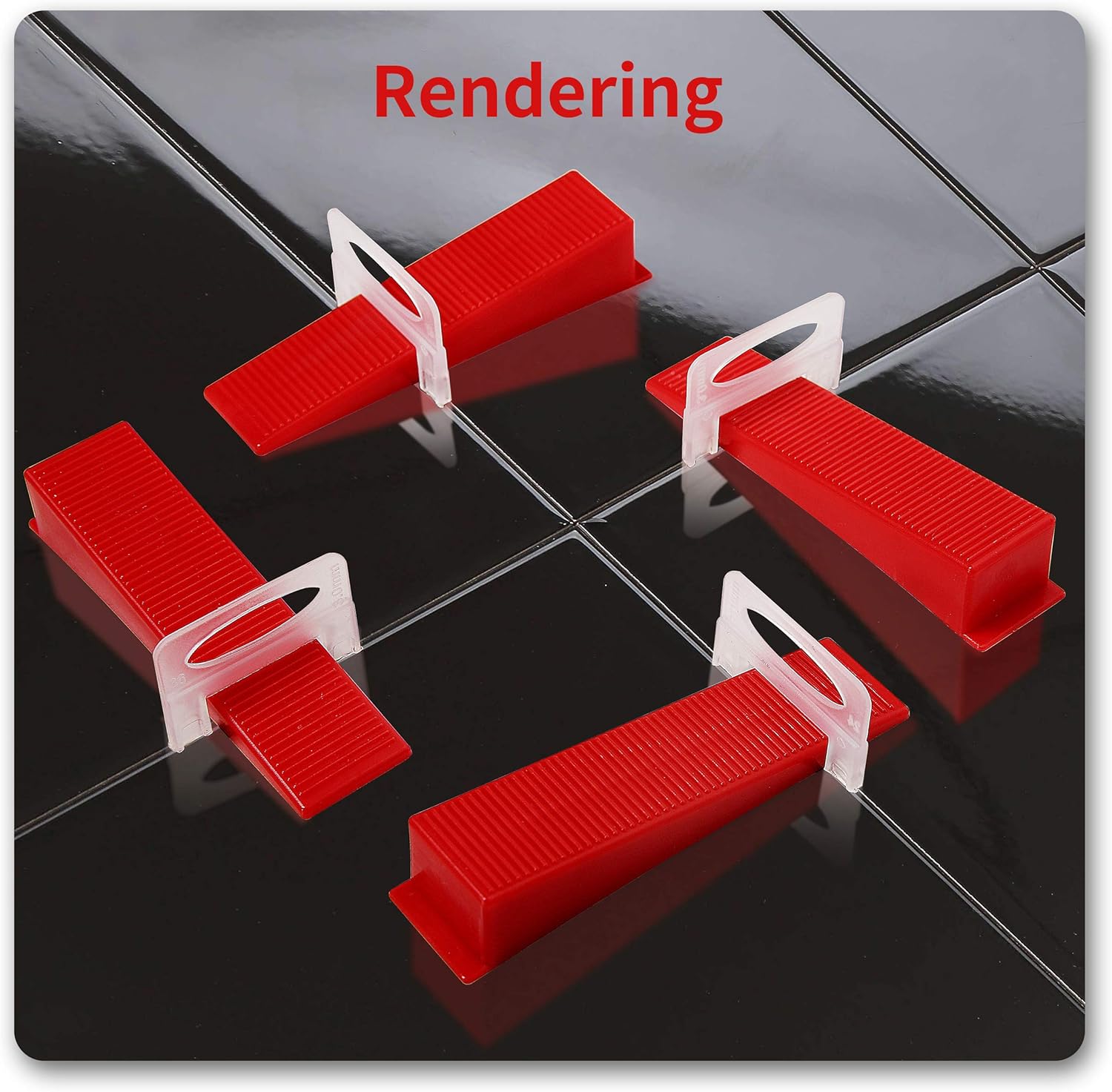 Arshvyl 300 PCS Tile Leveling System Red Wedges, Reusable Leveling Wedges for Tile Leveler Installation, Suit for 1/8" spacers, 1/16" spacers, 1/32" tile spacers - - 