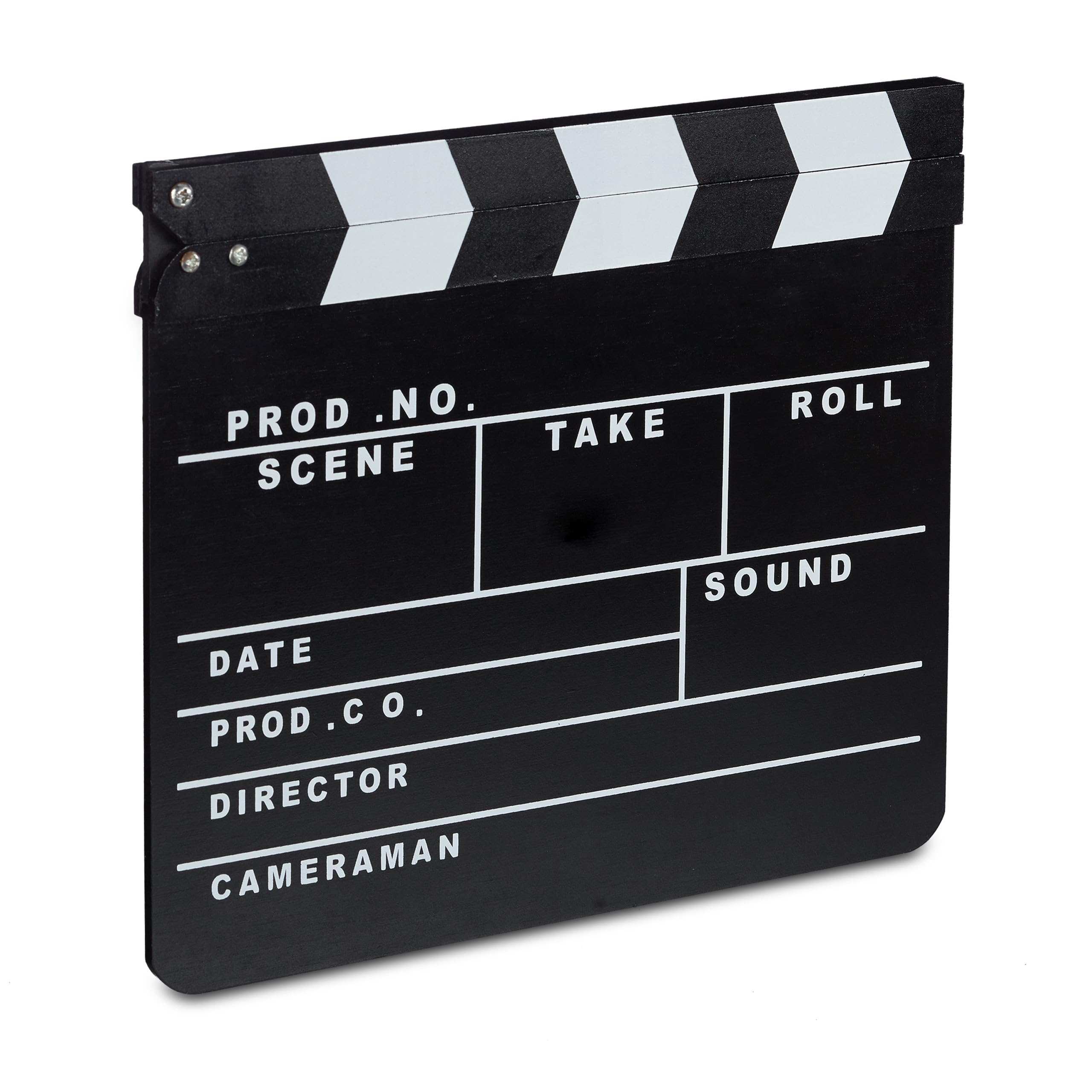 Relaxdays Clap de cinéma, Lot de 2, Hollywood, Film, clapet, Couper Les scènes, Inscription, déco, HxlxP: 26 x 30 x 30 cm, Noir