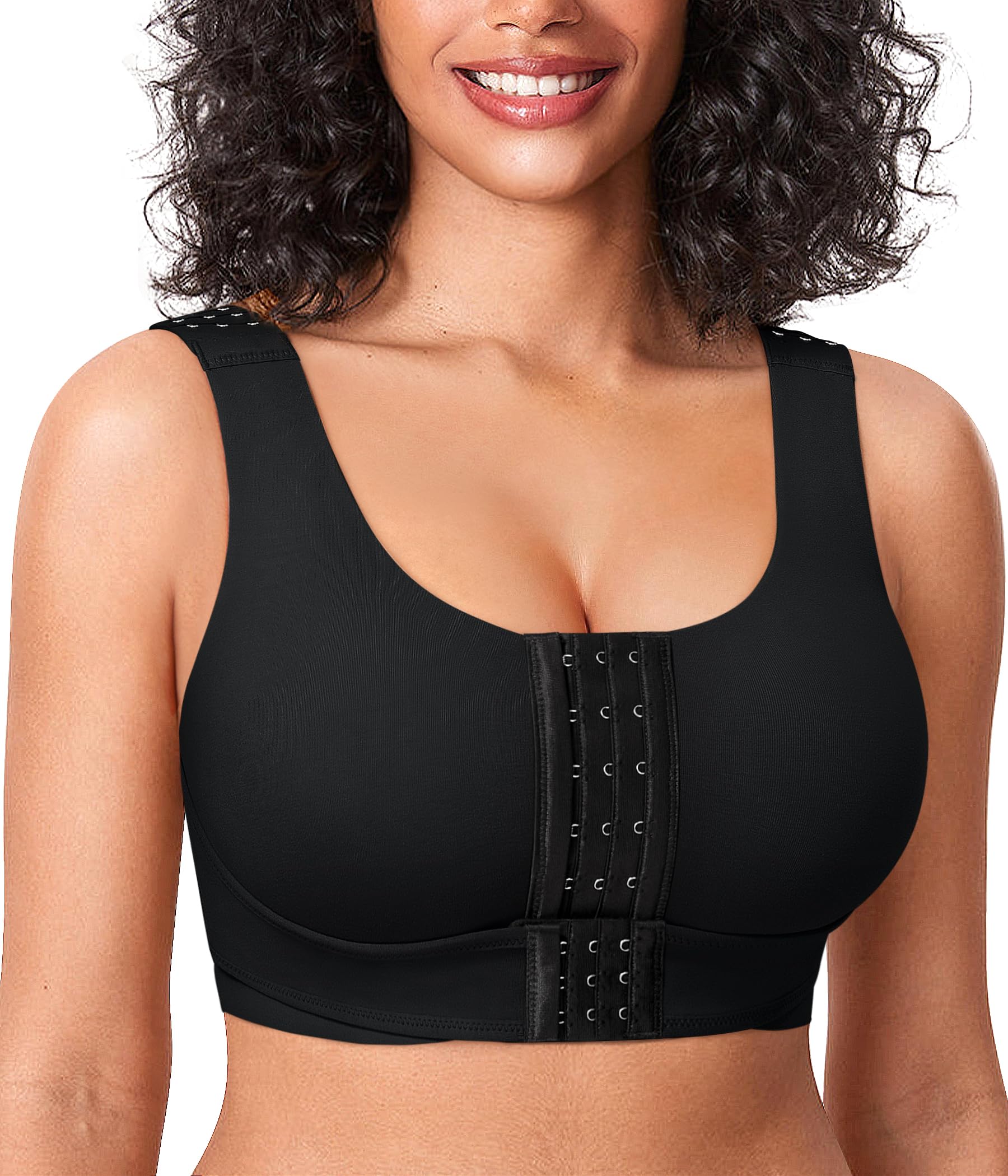 BRABIC Front Closure Bras for Women Post Surgery Compression Mastectomy Surgical Support Wireless Full Coverage Bra
